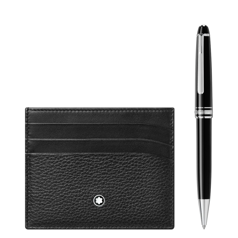 Montblanc Meisterstück Platinum Classique Kugelschreiber mit Soft Grain Etui 6cc im Set von Montblanc