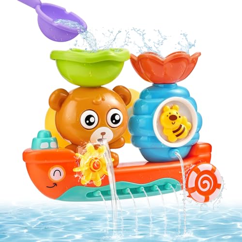 Badespielzeug, Badewannenspielzeug Kinder,Wasserspielzeug Kinder, Bär und Bee, Badespielzeug Baby ab 1 2 3 4 Jahr, Babyspielzeug Geschenk für Jungen und Mädchen Geburtstag ab 2 3 4 5 6 Jahre von Montejoy