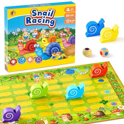 Kleine Schnecke Spiel, Klassiker Brettspiel Familienspiel für 2-6 Kinder, Montessori Gesellschaftsspiel ab 3-7 Jahren, Jungen und Mädchen ab 2 3 4 Jahre zum Geburtstag Weihnachten Kleine Schnecke Spiel, Klassiker Brettspiel Familienspiel für 2-6 Kinder, Montessori Gesellschaftsspiel ab 3-7 Jahren, Jungen und Mädchen ab 2 3 4 Jahre zum Geburtstag Weihnachten von Montejoy