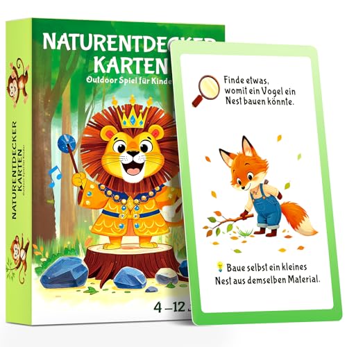 Outdoor Suchspiel für Kinder ab 4 Jahren, 55 Entdeckerkarten für Schatzsuche und Natur Entdecken, Spiele ab 4 5 6 7 8 Jahre, Lernspiel Familienspiele Reisespiele, Geschenk für Junge Mädchen ab 6 Jahre Outdoor Suchspiel für Kinder ab 4 Jahren, 55 Entdeckerkarten für Schatzsuche und Natur Entdecken, Spiele ab 4 5 6 7 8 Jahre, Lernspiel Familienspiele Reisespiele, Geschenk für Junge Mädchen ab 6 Jahre von Montejoy