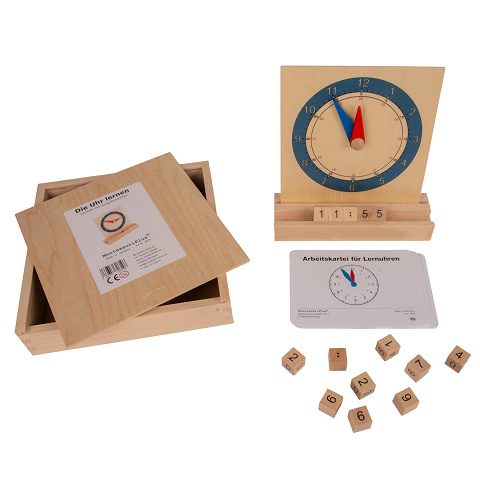 Die Uhr lernen mit Montessori-Lernuhr und 40 praktischen Aufgabenkarten von Montessori-Shop