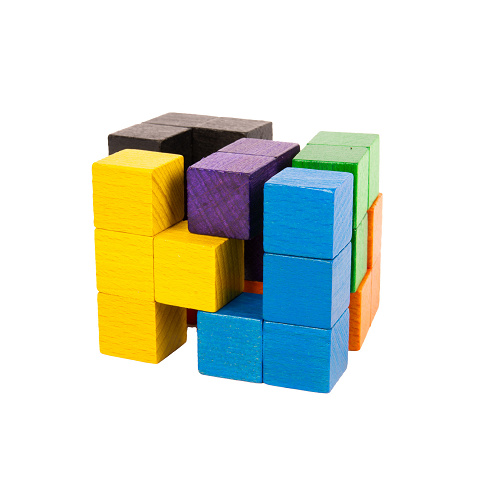 SOMA-Würfel aus Holz,SoMon-Cube 3D, Montessori-Material zur Schulung des räumlichen Denkvermögens von Montessori-Shop