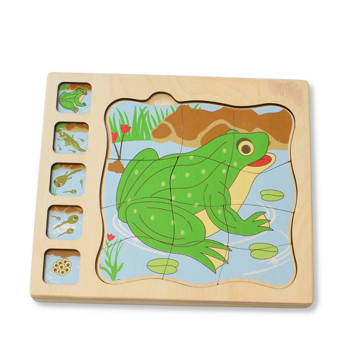 Schichtenpuzzle Lebenszyklus des Frosches, außergewöhnliches Montessori Lagen-Puzzle aus Holz Schichtenpuzzle Lebenszyklus des Frosches, außergewöhnliches Montessori Lagen-Puzzle aus Holz von Montessori-Shop