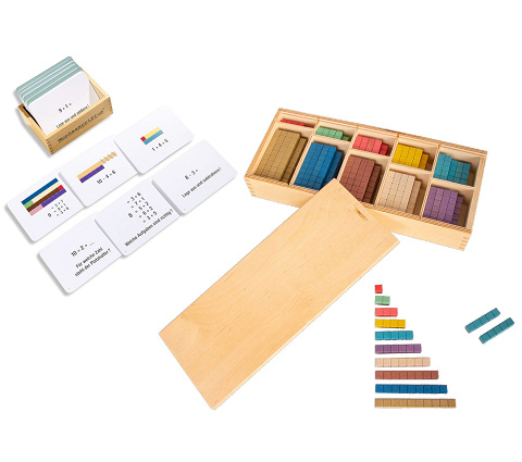 Sparset Zahlenraum bis 10 inkl. Rechenstäbchen und Arbeitskartei, den ZR10 mit Montessori-Material erforschen von Montessori-Shop