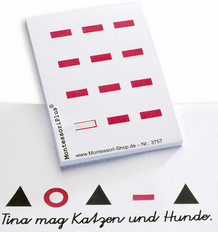 Wortartensymbol Konjunktion Montessori, 300 Stück selbstklebende Etiketten von Montessori-Shop