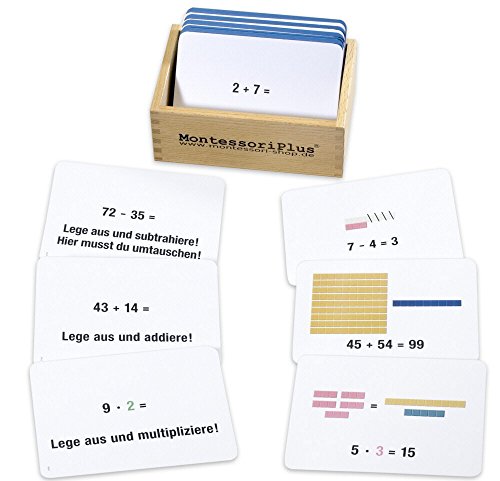 Arbeitskartei zu den Montessori-Rechenstäbchen, Freiarbeit im Zahlenraum bis 100 mit Selbstkontrolle Arbeitskartei zu den Montessori-Rechenstäbchen, Freiarbeit im Zahlenraum bis 100 mit Selbstkontrolle von MontessoriPlus
