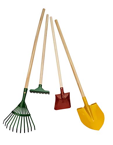 MontessoriPlus Gartenarbeitsset, Profigeräte für Kinder, 4-teilig, aus Holz - Made in Germany von MontessoriPlus