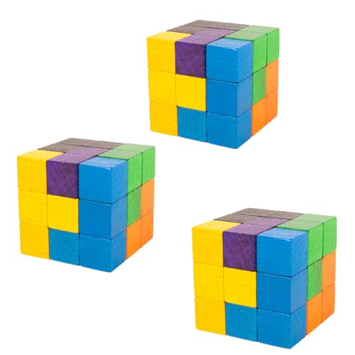 MontessoriPlus - Soma Würfel 3er Kleingruppensatz für Kindergarten und Schule, SoMon-Cube 3D, zur Förderung der räumlichen Vorstellungskraft von MontessoriPlus