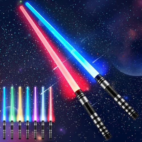 2 Stück Laserschwert Kinder, 2 In 1 Lichtschwert Kinder mit Steckverbinder, RGB 7 Farben Einziehbares Lightsaber Licht und Schwerkraft-Sensorik Dynamische Soundeffekte, Halloween Lichtschwert Kinder 2 Stück Laserschwert Kinder, 2 In 1 Lichtschwert Kinder mit Steckverbinder, RGB 7 Farben Einziehbares Lightsaber Licht und Schwerkraft-Sensorik Dynamische Soundeffekte, Halloween Lichtschwert Kinder von Moocuca
