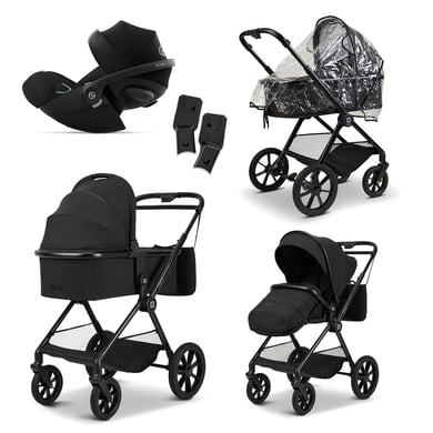 MOON Kombikinderwagen Clicc Kollektion 2024 black melange inkl. cybex GOLD Babyschale Cloud G i-Size Moon Black von Moon