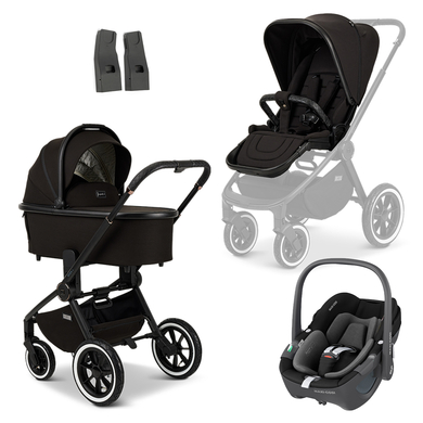 MOON Kombikinderwagen Resea Edition+ black/black matt inkl. MAXI COSI Babyschale Pebble 360 Essential Black und Adapter von Moon