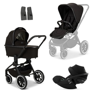 MOON Kombikinderwagen Resea Edition+ black/black matt inkl. cybex GOLD Babyschale Cloud G i-Size Moon Black und Adapter von Moon