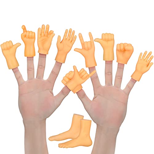 Mooshy 12 Stück Kleine Hände Kieselgel Mini Hände für Finger Fingerpuppe Lustiges Set Enthält Tiktok Spiel Streich Spielzeug für Haustiere Spiele Party von Mooshy