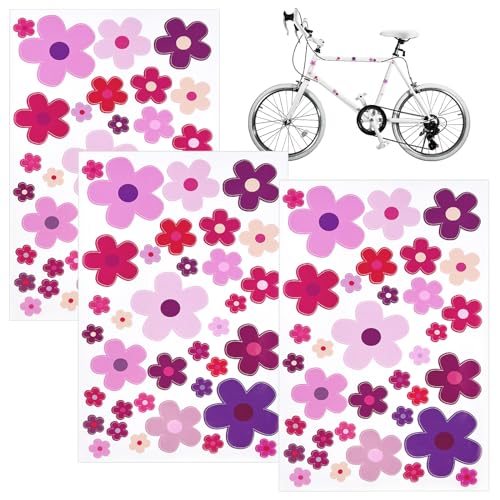 Fahrrad Aufkleber, 105 Blümchen Sommer Violett Aufkleber Blumen, Wasserfest Prilblumen Aufkleber Outdoor für Fahrrad, Laptop, Auto Motorrad, Handy Notizbuch von Moosono