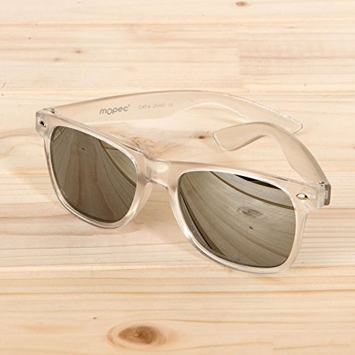 Mopec- K500.12 Sonnenbrille, halbtransparent, Silber, verspiegelte Linse, Mehrfarbig von Mopec