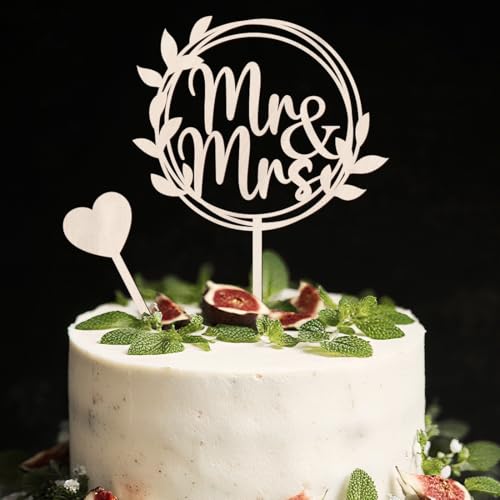 Hochzeitstorte Deko Mr & Mrs, 2 Stück Holz Cake Topper Tortendeko Hochzeit, Tortenstecker für Hochzeit, Jubiläum, Verlobung, Antrag Hochzeitstorte Deko Mr & Mrs, 2 Stück Holz Cake Topper Tortendeko Hochzeit, Tortenstecker für Hochzeit, Jubiläum, Verlobung, Antrag von MorLuks
