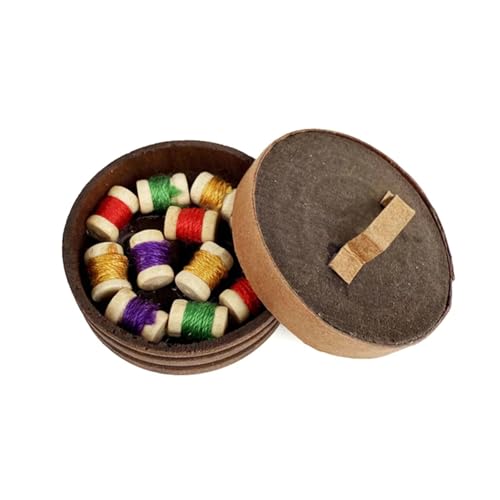 1/12 Maßstab Runde Holz Nähkasten Miniatur für Puppenhäuser Antik Handwerk Zubehör Holz Miniatur Nähkasten mit Fächern 1/12 Maßstab Runde Holz Nähkasten Miniatur für Puppenhäuser Antik Handwerk Zubehör Holz Miniatur Nähkasten mit Fächern von Morain