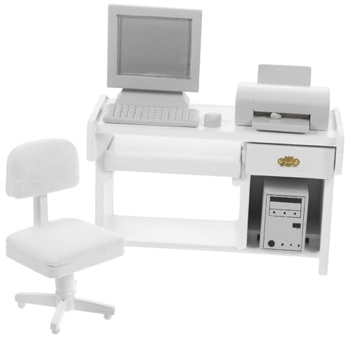 1/12 Miniatur-Büro-Szenenmodell mit Schreibtischstuhl, Drucker und Computer für Puppenhaus, Lesesaal, Szenen-Display, Miniatur-Schreibtischzubehör 1/12 Miniatur-Büro-Szenenmodell mit Schreibtischstuhl, Drucker und Computer für Puppenhaus, Lesesaal, Szenen-Display, Miniatur-Schreibtischzubehör von Morain