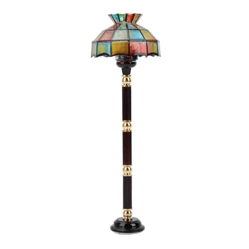 Elegante antike kleine Stehlampe mit Batterie im Lieferumfang enthalten für 1/12 Puppenhäuser, farbige Beleuchtung, Zubehör, Retro, für Miniatur-Szene, Miniatur-Buntglas-Bodenzubehör Elegante antike kleine Stehlampe mit Batterie im Lieferumfang enthalten für 1/12 Puppenhäuser, farbige Beleuchtung, Zubehör, Retro, für Miniatur-Szene, Miniatur-Buntglas-Bodenzubehör von Morain