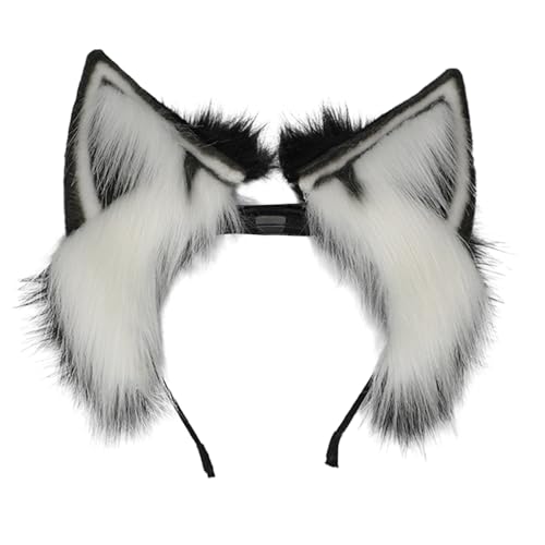 Morain Chargeable Cat Ear Headband Woman Students Carnivals Character Hairband Cat Ear Headband Plush Christmas Hair Hoop Cosplay Hair Accessories Cat Foxes Ears Hairband Cosplay Halloween von Morain