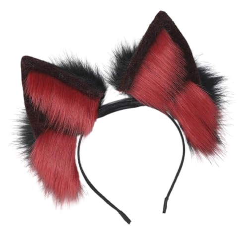 Morain Chargeable Cat Ear Headband Woman Students Carnivals Character Hairband Cat Ear Headband Plush Christmas Hair Hoop Cosplay Hair Accessories Cat Foxes Ears Hairband Cosplay Halloween von Morain