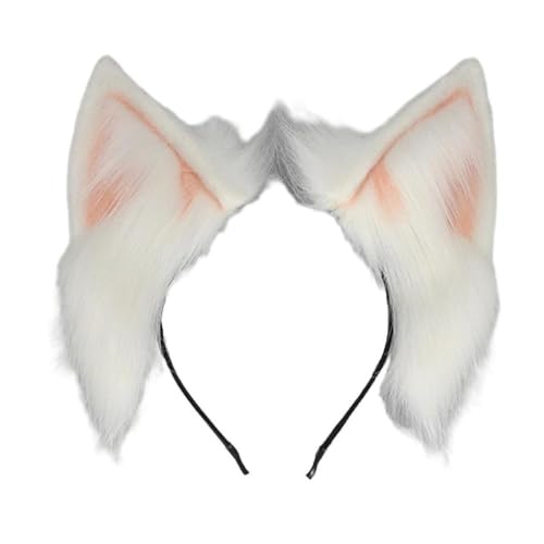 Morain Chargeable Cat Ear Headband Woman Students Carnivals Character Hairband Cat Ear Headband Plush Christmas Hair Hoop Cosplay Hair Accessories Cat Foxes Ears Hairband Cosplay Halloween von Morain