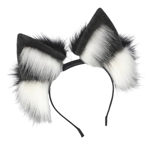 Morain Chargeable Cat Ear Headband Woman Students Carnivals Character Hairband Cat Ear Headband Plush Christmas Hair Hoop Cosplay Hair Accessories Cat Foxes Ears Hairband Cosplay Halloween von Morain