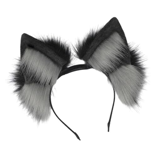 Morain Chargeable Cat Ear Headband Woman Students Carnivals Character Hairband Cat Ear Headband Plush Christmas Hair Hoop Cosplay Hair Accessories Cat Foxes Ears Hairband Cosplay Halloween von Morain