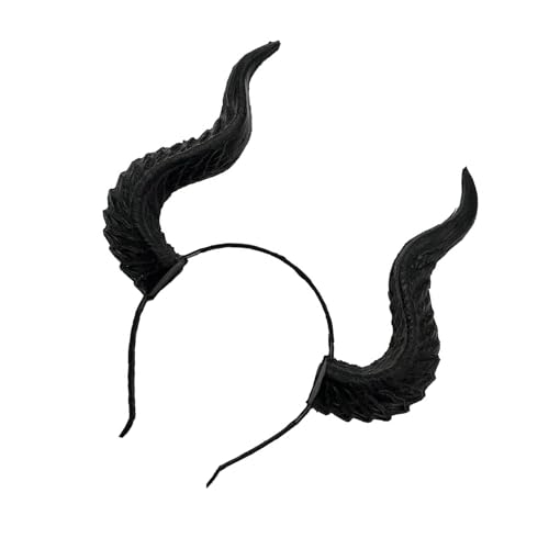 Morain Mädchen Kopfschmuck, langes böses Horn Stirnband für Erwachsene Cosplay Kostüm Teufelshorn Rentier Hairhoop Halloween Party Cosplay Haarteile von Morain