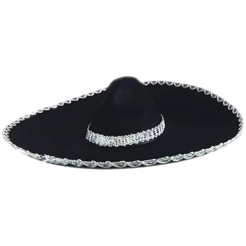 Morain Mexiko Sombrero Hut Damen Halloween Karneval Festival Hut mit aufgerollter Krempe Festival Mexiko Hut von Morain