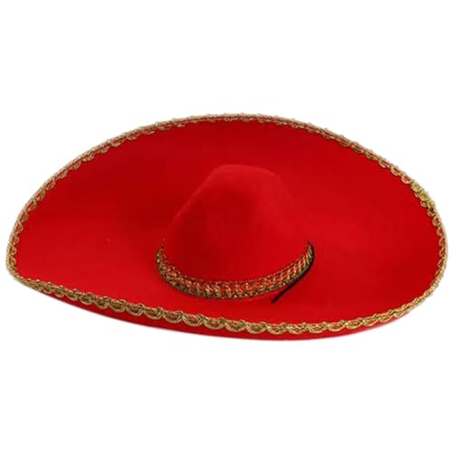 Morain Mexiko Sombrero Hut Damen Halloween Karneval Festival Hut mit aufgerollter Krempe Festival Mexiko Hut von Morain