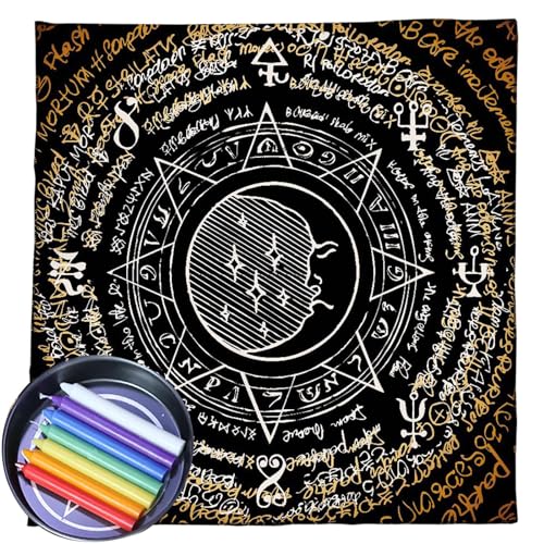 Morain Stern Rune Tarots Tischdecke Weissagungen Karten Tischdecke Wandteppich Astrologie Hexerei Decktuch Wanddekoration Altäre Tarot Kartentuch von Morain