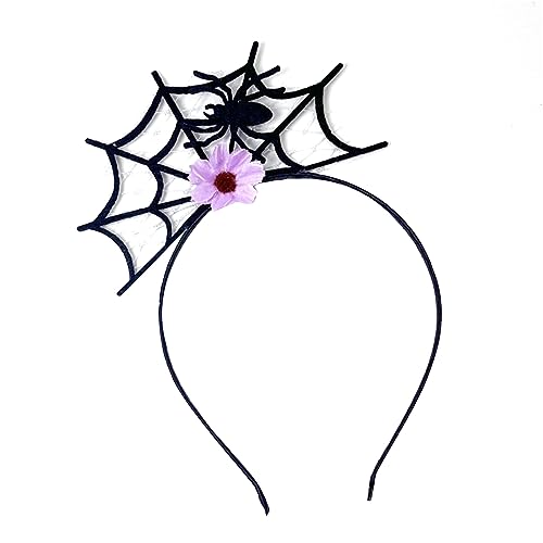 Morain Stirnbänder, lustiges Araneid Stirnband Geburtstag Party Cosplay mit Blume Spinnennetz Kopfbedeckung Haarschmuck Halloween Kostüm Haarband von Morain