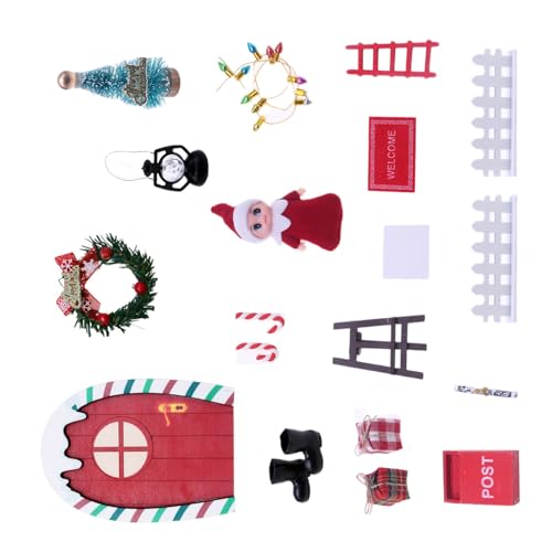 Skalierbares Weihnachtspuppenhäuser-Set mit rot-grüner Regenbogen-Tür, stabiles Holzdesign für Kinder, Familienaktivitäten, rotgrünes Weihnachtsschmuck-Set Skalierbares Weihnachtspuppenhäuser-Set mit rot-grüner Regenbogen-Tür, stabiles Holzdesign für Kinder, Familienaktivitäten, rotgrünes Weihnachtsschmuck-Set von Morain