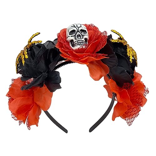 Stirnbänder, Spinnen Schädel Stirnband Halloween Party Cosplay Kostüm Kopfbedeckung Haarschmuck Día De Muertos Kostüm Haarband von Morain