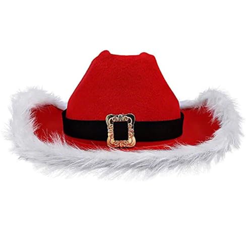 Weihnachtsmütze, Weihnachtsmannmütze, Country, Western-Cowgirl, Cowboy, für Party, Foto-Requisiten, Kopfbedeckung, Geschenke mit breiter Krempe, Hüte für Frauen Weihnachtsmütze, Weihnachtsmannmütze, Country, Western-Cowgirl, Cowboy, für Party, Foto-Requisiten, Kopfbedeckung, Geschenke mit breiter Krempe, Hüte für Frauen von Morain