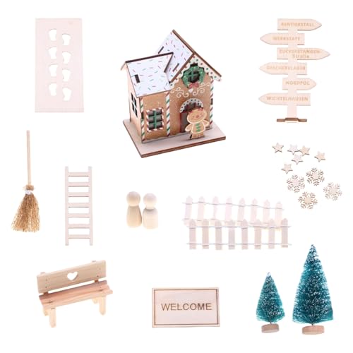 Weihnachtsthema Holz Puppenhaus Bauset Inklusive Zubehör und energieeffizientem LED-Licht für Kinderzimmer Dekors Miniatur LED Puppenhaus Weihnachtsset Weihnachtsthema Holz Puppenhaus Bauset Inklusive Zubehör und energieeffizientem LED-Licht für Kinderzimmer Dekors Miniatur LED Puppenhaus Weihnachtsset von Morain