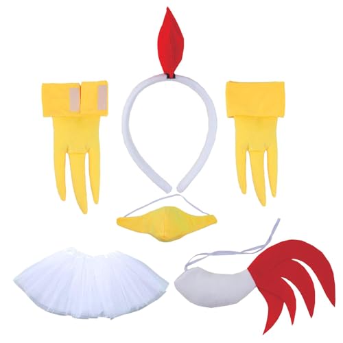 Huhn 3D Tier Kostüm | Kinder Kostüm Ostern Küken Tier Kostüm | Ohren Stirnband Schwanz Kostüm Set Kostüm Zubehör für Weihnachten & Cosplay von Moreeulsi