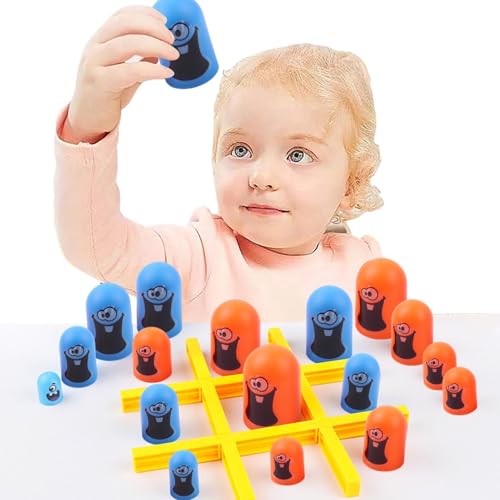 Moreeulsi 21cm Tic-Tac-Toe Spiel, 2 Spieler Brettspiele Big Eat Small, Brettspiel Interaktives Tischspiele, Tic-Tac-Toe Interaktive Eltern Kind Kinderspiele, Klassisches Tic-Tac-Toe-Familienspiel von Moreeulsi