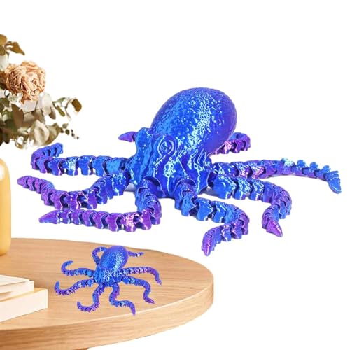 Moreeulsi 3D-gedrucktes Octopus-Fidget-Spielzeug,3D-gedrucktes Octopus-Fidget-Spielzeug,Tierfigur zum Stressabbau - Bewegliche Tiefsee-Actionfigur, kreative -Verzierung, buntes Oktopus-Spielzeug für von Moreeulsi