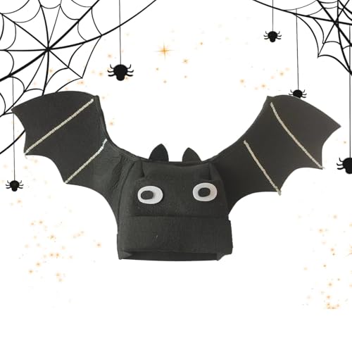 Moreeulsi Fledermaus-Kopfbedeckung, Filz-Tierhut, schwarze Flügel, Verkleidungszubehör, Hut – Halloween-Kostümhut für Festivals, Halloween, Kostümfeiern von Moreeulsi