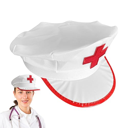 Moreeulsi Krankenschwestermütze Cosplay, Stillmützen für Krankenschwestern - Krankenschwestermütze Stirnband Krankenschwesterhaube - Achteckige Krankenschwestermütze, Krankenschwesterkostümzubehör für von Moreeulsi