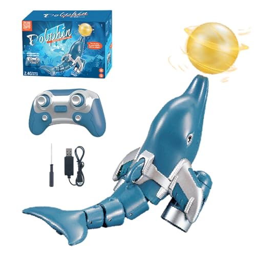 Moreeulsi RC-Boot-Wasserspielzeug, Simulation RC-Delfin für Pool,Realistischer Ferngesteuerter Delfin | Multidirektionale Steuerung, hochsimuliertes Delphinball-Rotationsdesign für Schwimmbäder von Moreeulsi