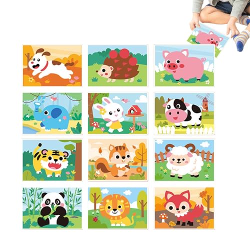 Moreeulsi Tier Aufkleber, Eva Sticker Art Set Handmade for Kids | Verschiedene Themen Aufkleber Puzzlespiel, für Lehrer Belohnungen von Moreeulsi