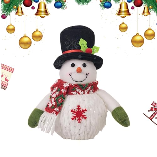 Moreeulsi Weihnachts-Plüsch-Schneemann-Spielzeug, Stoffpuppen Weihnachts-Schneemann, Schneemannfiguren Beleuchteter Plüsch-Schneemann, Weihnachtsplüsch gefülltes weiches Schneemann-Spielzeug, von Moreeulsi