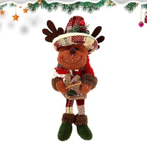 Moreeulsi Weihnachtsstoffpuppe,Weihnachtsstofftier | Entzückende sitzende Elch-Ornamente für die Weihnachtsdekoration,Weihnachts-Kuscheltier-Sammlung, Spielzeug für Wohnzimmer, Schlafzimmer, Stuhl, von Moreeulsi