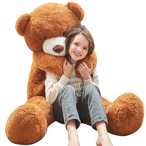 MorisMos 120cm Riesen Teddy, Teddybär Groß XXL Kuscheltier Stofftier, Braun Großer Teddybär,Stuffed Toy Bear,Kuschelig Weich Plüschbär Kinder, Jungen, Mädchen von MorisMos