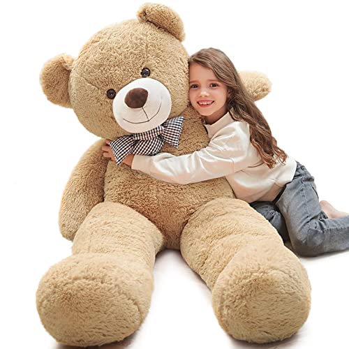 MorisMos 120cm Riesen Teddy, Teddybär Groß XXL Kuscheltier Stofftier, Hellbraun Großer Teddybär,Stuffed Toy Bear,Kuschelig Weich Kuschelbär Kinder Mädchen Freundin Mutter von MorisMos