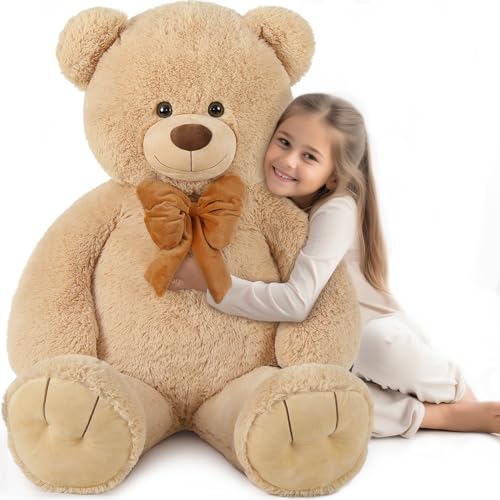 MorisMos 120cm Riesen Teddys Teddybär, 1.2m Teddy bär groß XXL Kuschelbär Stofftier Plüschtier Geburtstag Mädchen Freundin Frauen Mutter Kinder von MorisMos