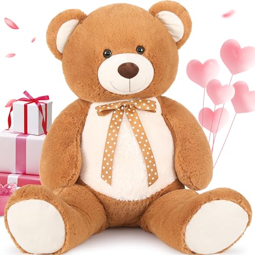 MorisMos 120cm Teddybär groß XXL - Dunkelbraun riesen Teddys Bär Kuscheltier XXL, Valentinstag romantische Geschenk für Mädchen Freundin Frauen Mutter Kinder von MorisMos